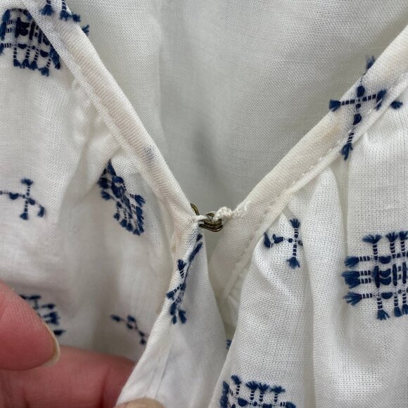 by Anthropologie Marcie Textured Tunic Dress Womens XS White Blue‎ Pockets Lined - Picture 4 of 9